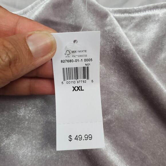 GAP Crushed Velvet Silver Cropped Top Sz XXL NWT Gothic Whimsy Romantic Glam - Picture 6 of 9